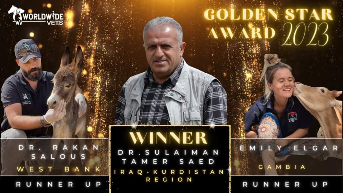 Kurdish veterinarian Dr. Sulaiman Tamir clinches global recognition from WorldWide Vets