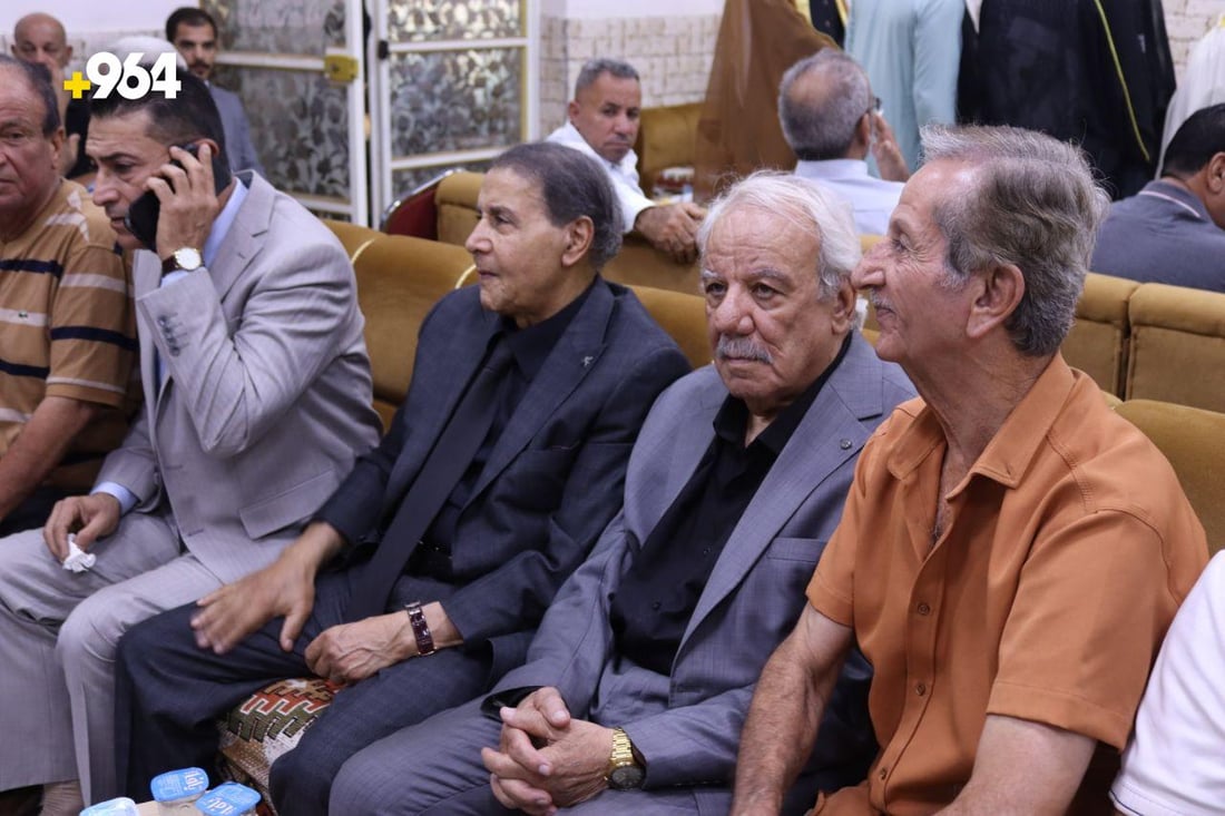 صور: فرقة كاظم الساهر أول الحاضرين.. فاتحة كريم العراقي بمسجد والده في زيونة