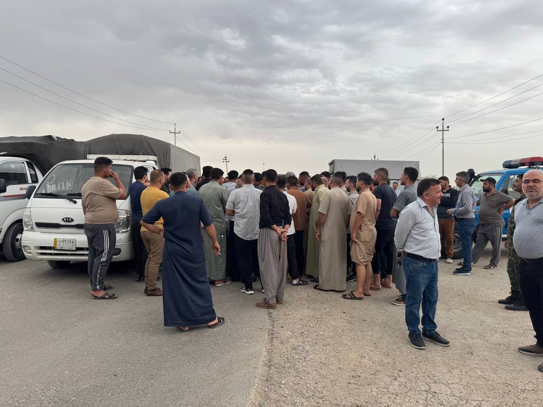 بارهەڵگرەکان رێگای کەلار- خانەقینیان داخست