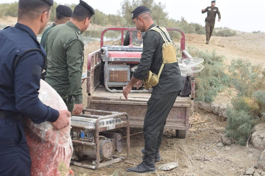 شرطة ذي قار تعتقل 5 متهمين بالصيد الجائر في أهوار كرمة بني سعيد