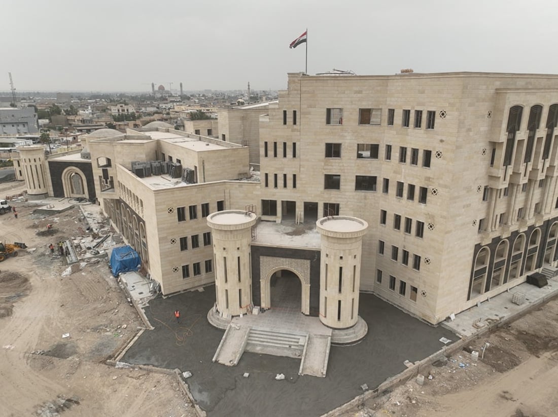 صور: مبنى محافظة نينوى الجديد بلمسات آشورية.. نسبة الإنجاز 85%