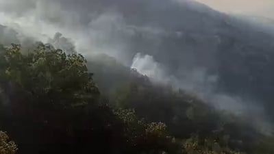 چیای هەورێ به‌دیوى ناحیه‌ى بالیسان ئاگری گرتووە