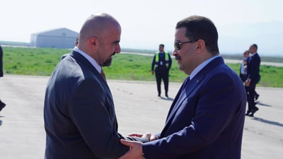 بافل طالباني يستقبل السوداني في السليمانية