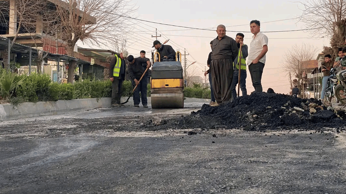 حکومەت بە هاوکاری کۆمپانیایەک  چاڵوچۆڵی شەقامێک پڕ دەکاتەوە