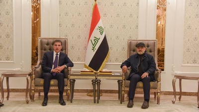 نيجيرفان بارزاني في كتائب سيد الشهداء.. بحث النفط مع الولائي