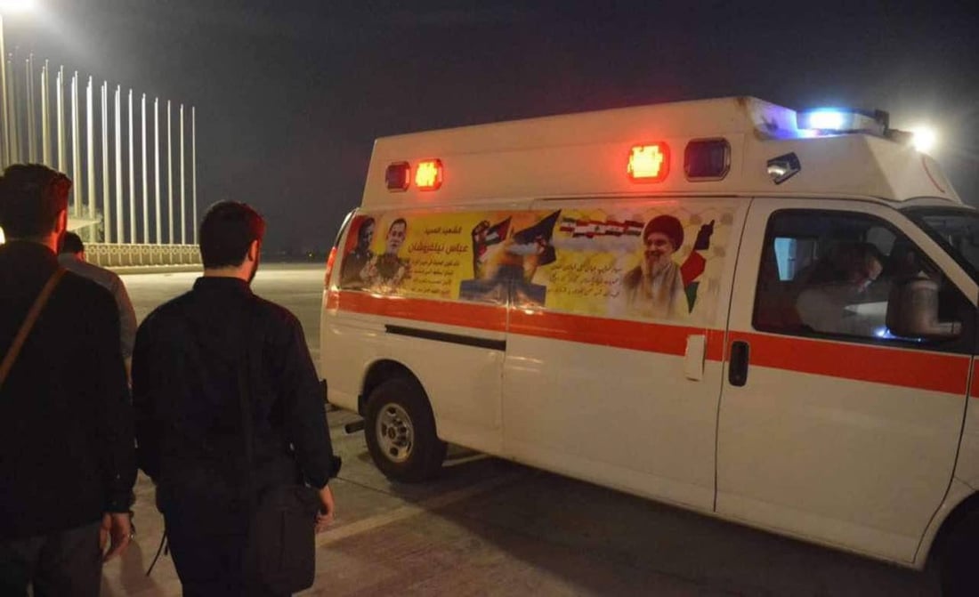 صور: أبو فدك وسفير إيران في استقبال جثمان نيلفروشان.. اغتيل برفقة نصر الله