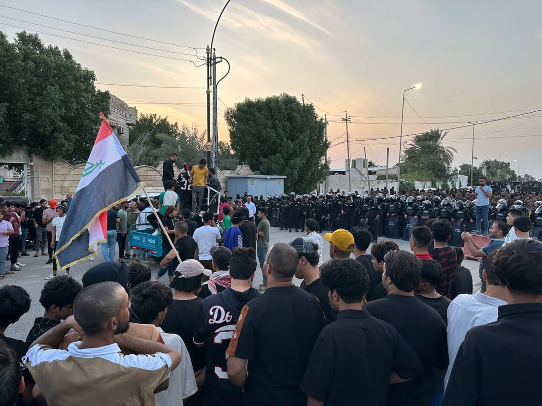 فيديو من تظاهرة واسط اليوم أمام مقر المحافظ