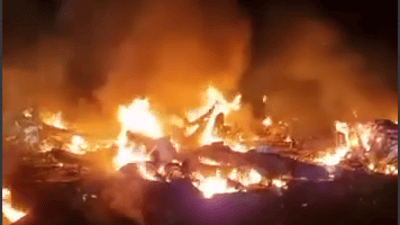 Suspected drone crash sparks Karbala desert fire as officials deny civilian aircraft down