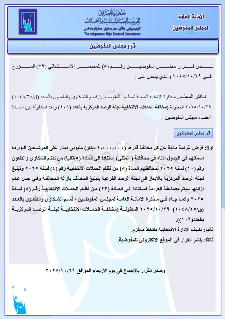 استبعاد مرشحين من تحالفات السوداني والخنجر والعامري.. قرارات جديدة من المفوضية