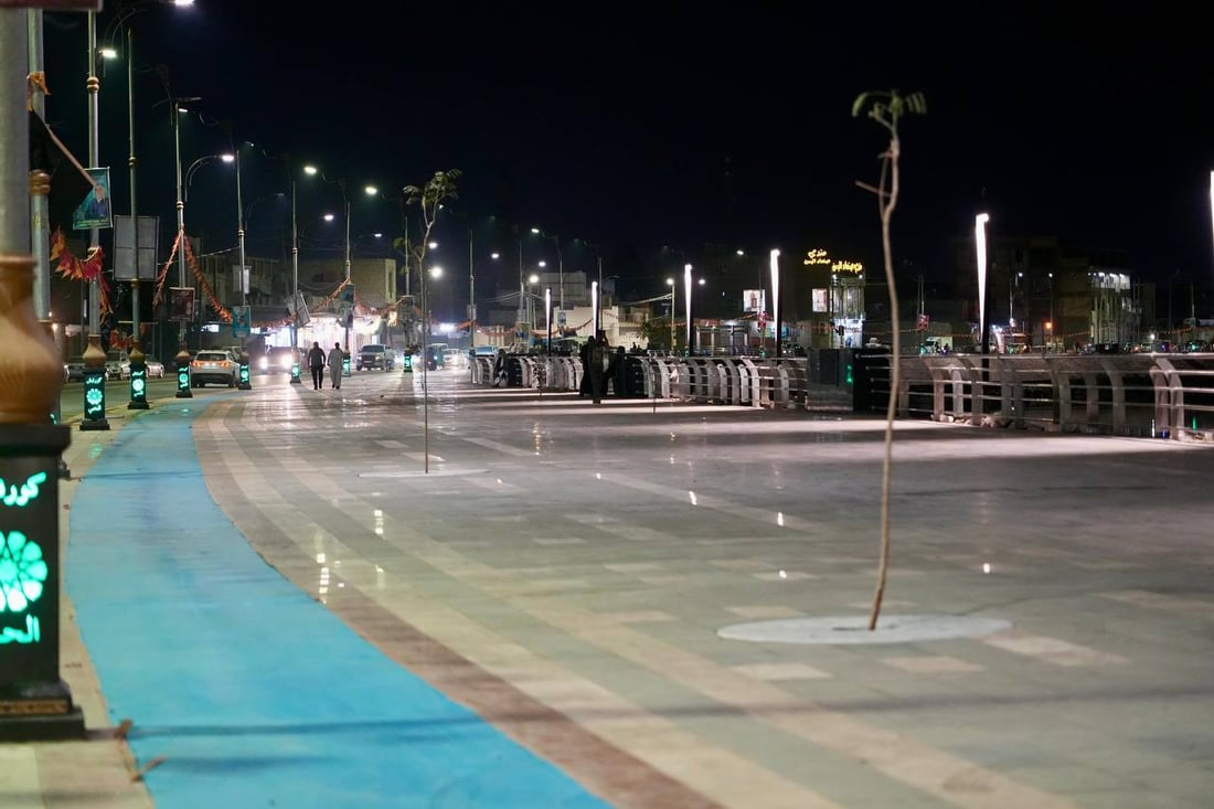 بطول 2.6كم.. صور جوية لافتتاح كورنيش قضاء الحي الجديد في واسط