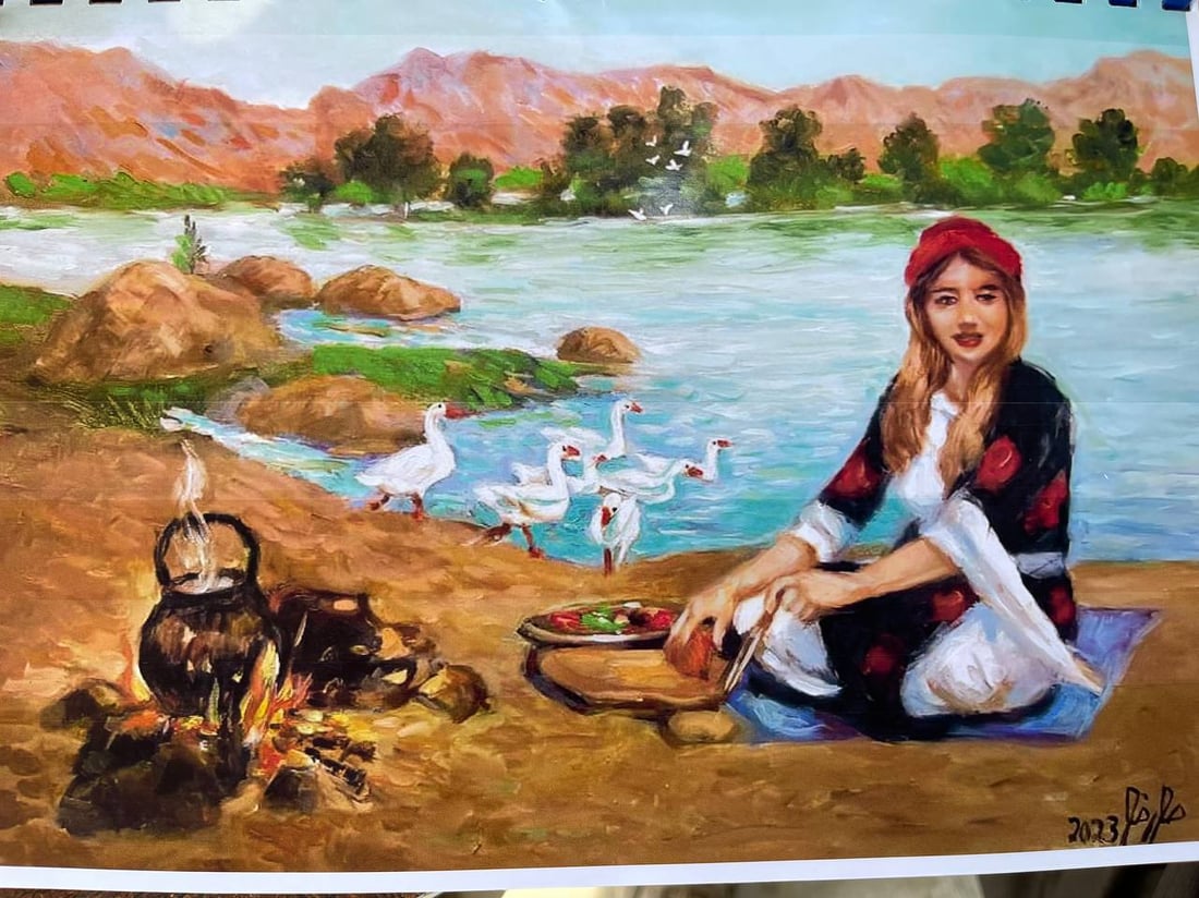 الفنان الذي اكتشفه وفد من ليبيا.. جلسة بين لوحات “صالح” في أصغر أزقة بعقوبة (صور)