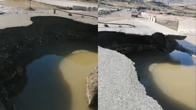 بەشێک لە پردی مۆکەبە لە شارباژێر داڕماوە