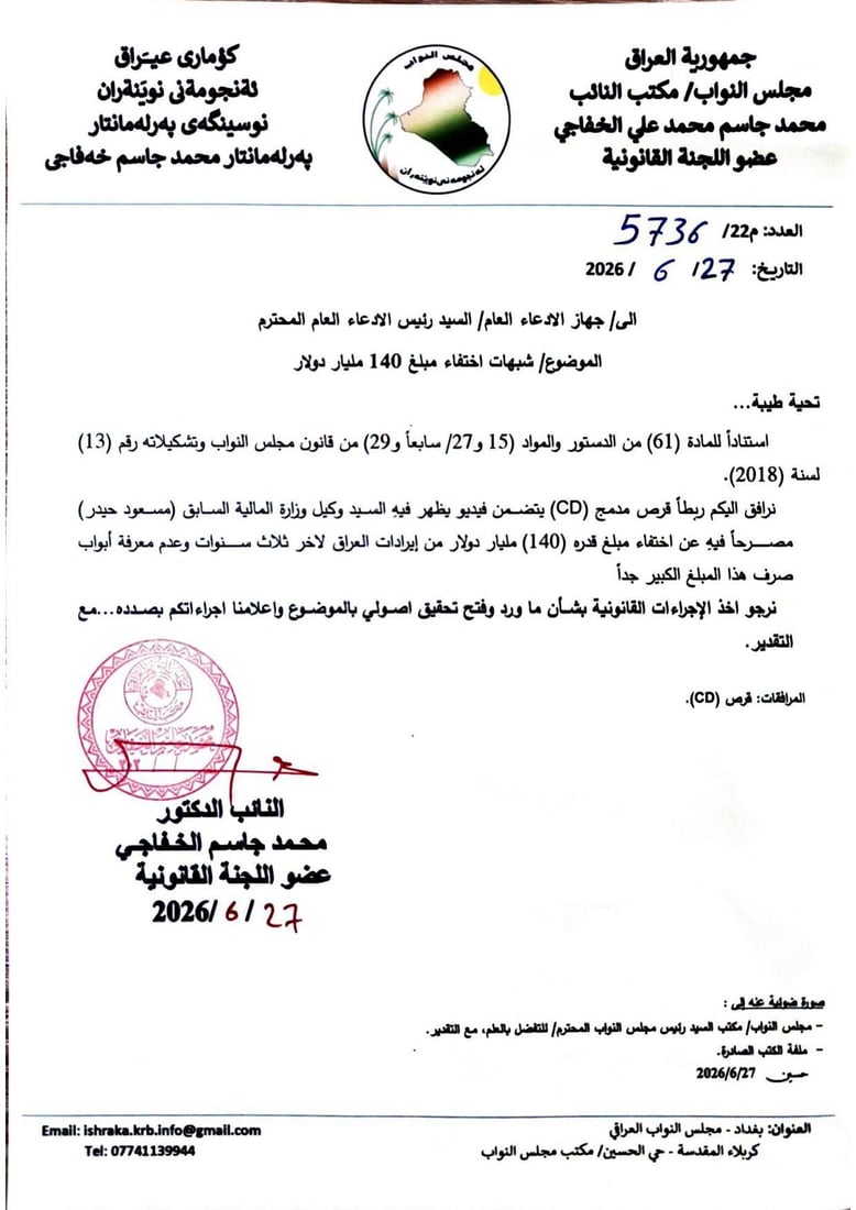القضاء يحقق في اختفاء 140 مليار دولار خلال حكومة السوداني (وثائق)