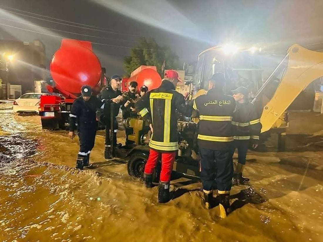 لە بەغدا پەمپی 17 شارەوانی خەریکی باراناوەکەن