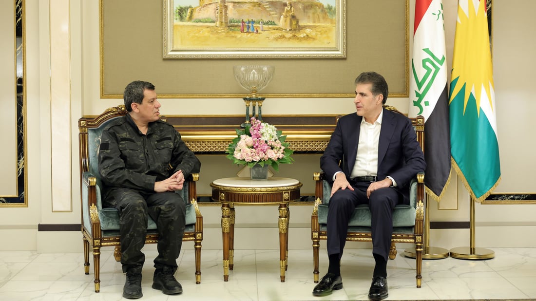 نێچیرڤان بارزانی و مەزڵوم عەبدی کۆبوونەوە؛ فشار بۆ ئاگربەست و گفتوگۆ لەگەڵ دیمەشق دەکرێت