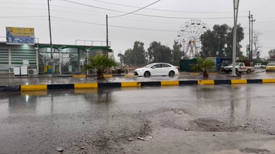 شوارع برطلة فاضت بالمياه بعد ساعات من الأمطار الغزيرة