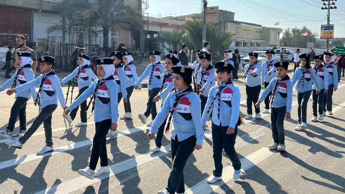 فرق الكشافة تجوب شمال البصرة احتفالا بأعياد الجيش والشرطة في قضاء “المدينة”