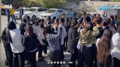 قوتابیانی پۆلی 12 لە سلێمانی گردبوونەتەوە و دەڵێن خوێندنی ئەمساڵمان لە مەترسیە