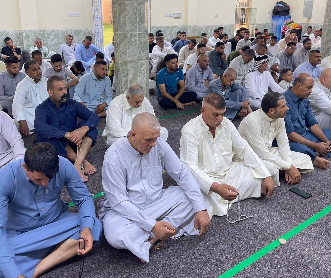 صلاة العيد في وجيهية ديالى بإمامة مالك العقابي: ابتعدوا عن النميمة وساعدوا الآخرين