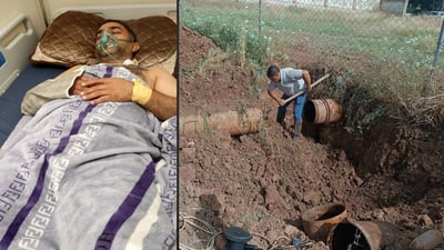 لە کاتی کاردا خۆڵ کەوت بەسەر دوو فەرمانبەری ئاوی ئاکرێ دا