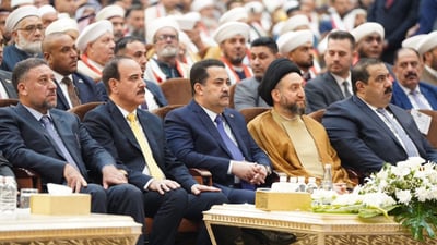 صور: السوداني يحضر مع الخنجر والحكيم احتفال الوقف السني بمناسبة المولد النبوي