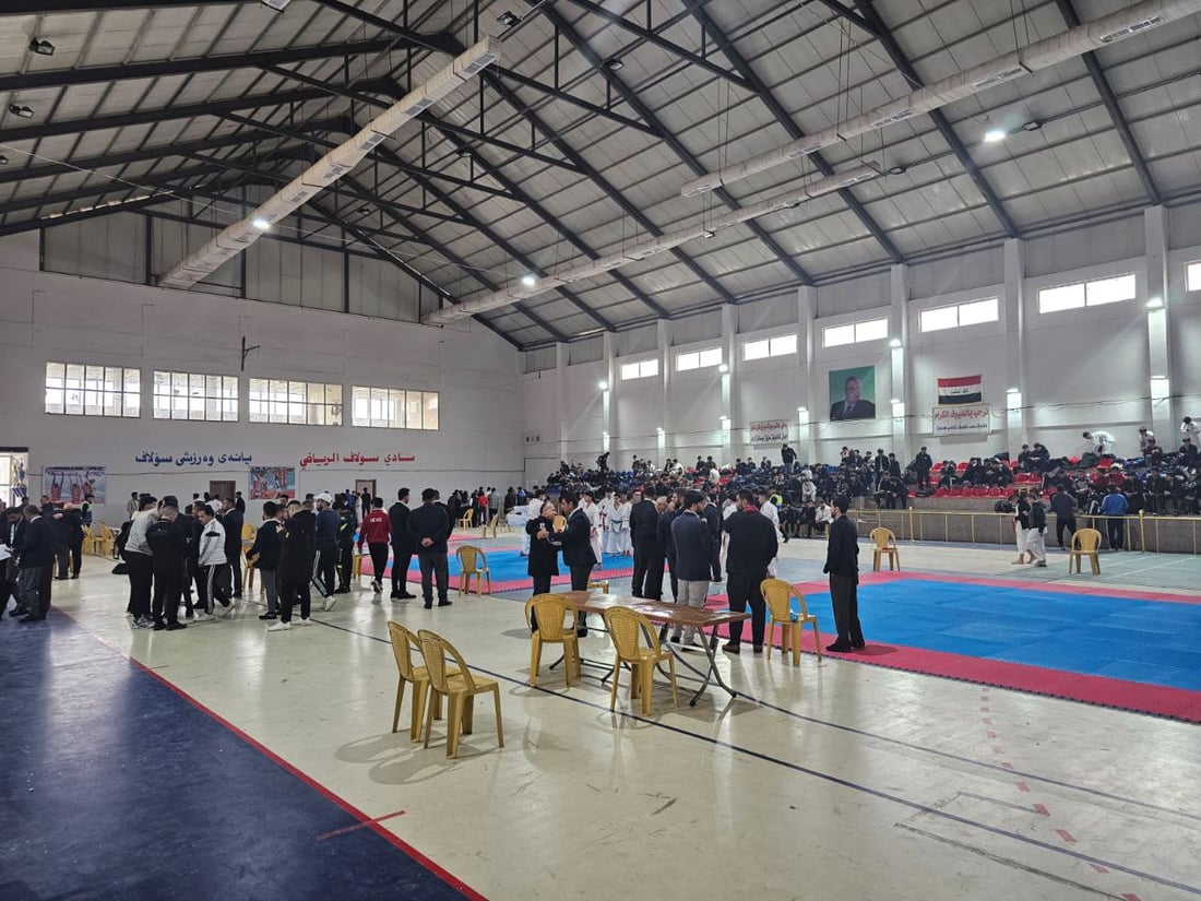 صور: 350 لاعباً في كركوك يتنافسون على بطولة أندية الشمال للكاراتيه