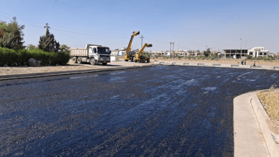 دەست بە قیرکرانی شەقامە 60 مەتریەکەی فەرمانبەران کرا