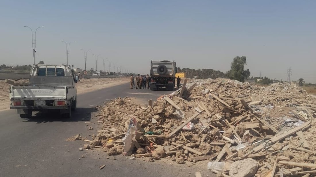 Police detain two for illegal dumping on Baghdad road