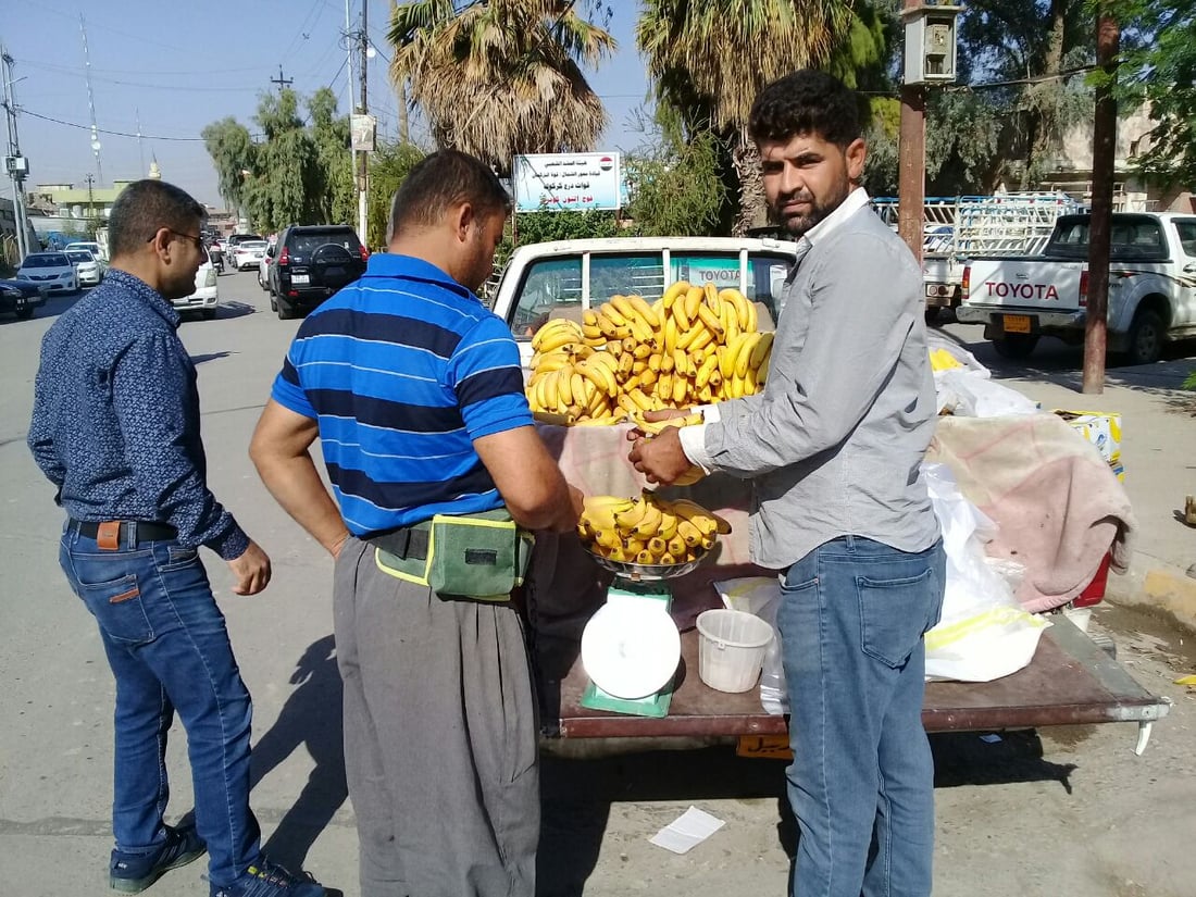 آلتون كوبري تأكل الموز من أربيل.. گوران يربح 100 دينار ويخسر دگة الميزان (صور)
