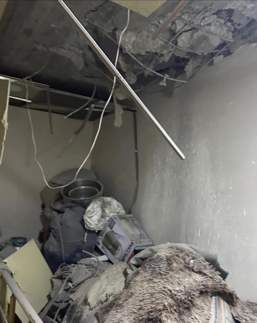 مشاهد من سقوط القذيفة على بيت وسط كركوك