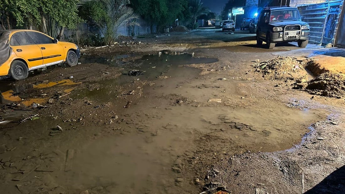 صور: المجاري طفحت قبل أول زخة مطر.. نداء عاجل من أهالي المشتل لأمانة بغداد