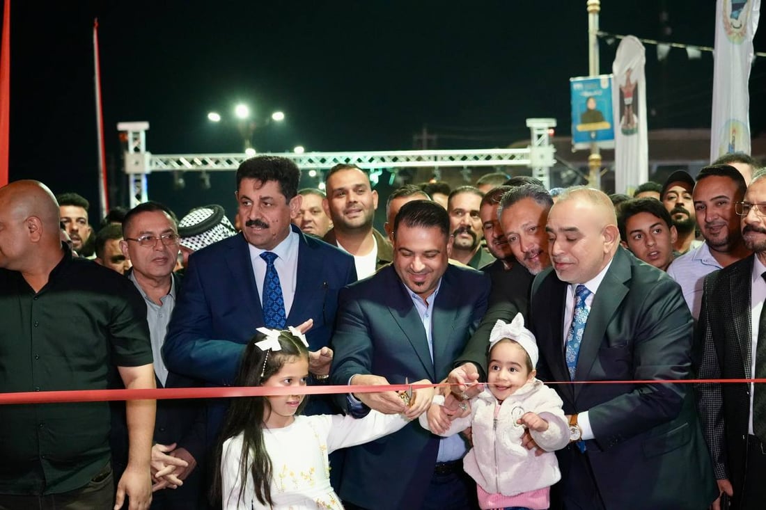 بطول 2.6كم.. صور جوية لافتتاح كورنيش قضاء الحي الجديد في واسط