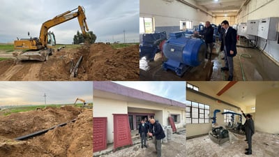 كێشه‌ى ئاو له‌سه‌نته‌ر و 10 گوندى ناحیه‌ى گوێڕ چاره‌سه‌ر ده‌كرێت