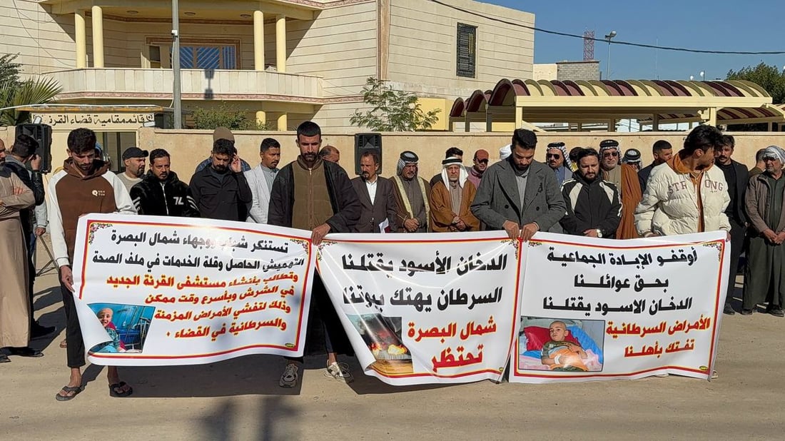 القرنة تتوعد من جديد بإغلاق حقول النفط: نريد مستشفى لعلاج مرضى السرطان (فيديو)