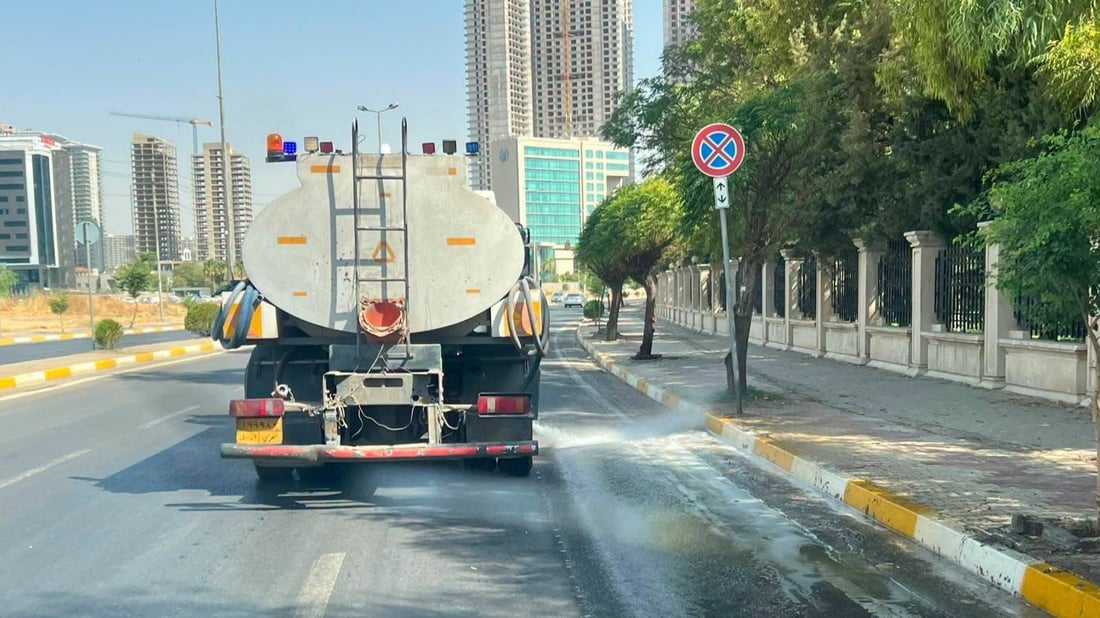 بەشێک لە شەقامەکانی هەولێری پایتەخت شۆردران و خاوێن کرانەوە