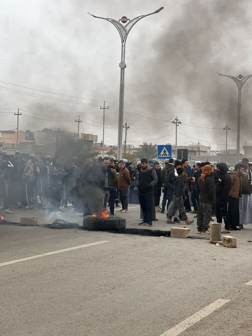 أهالي قرية علياوة يقطعون الطريق الرابط مع كركوك احتجاجاً على استثمار أراضيهم