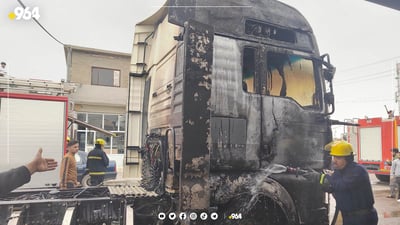 لە گەرمیان تانکی بارهەڵگرێک تەقیوەتەوە و کەسێک گیانی لەدەستداوە