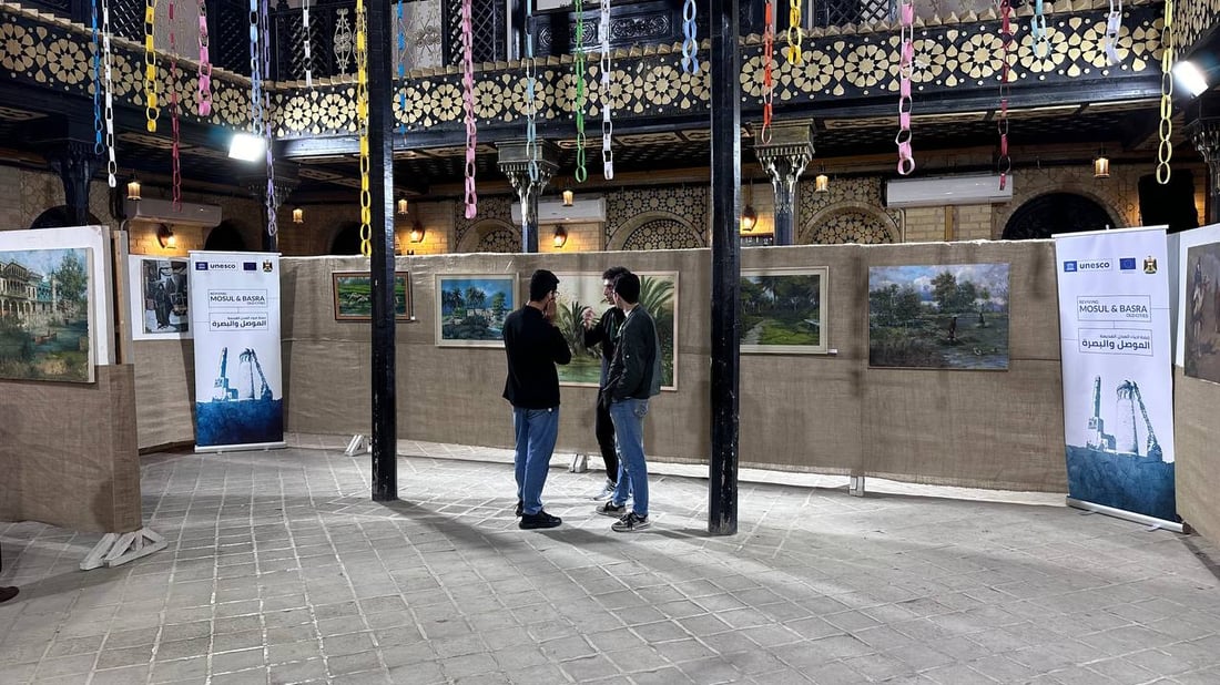 38 لوحة تشكيلية بفرشاة رسامي البصرة.. توثق معالم المدينة الشاخصة والمندثرة