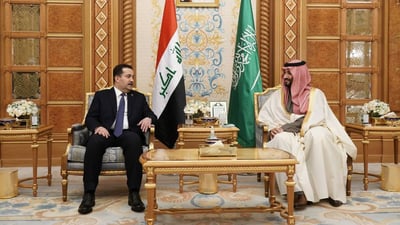 تفاصيل أول لقاء بين السوداني وولي العهد السعودي