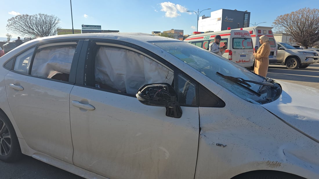 صور: إصابة 4 أشخاص بانفجار داخل محطة وقود وسط السليمانية