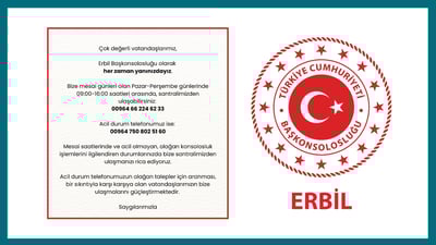 کونسوڵخانەی تورکیا لە هەولێر شۆفێرانی تانکەری وڵاتەکەی ئاگادار دەکاتەوە