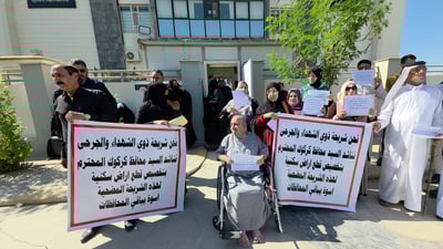 کەسوکار و قوربانیانى دەستى تەقینەوەکان داواى پارچە زەوى دەکەن