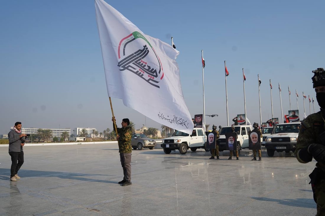 صور: الحشد يستذكر قصف معسكراته في القائم بتشييع رمزي
