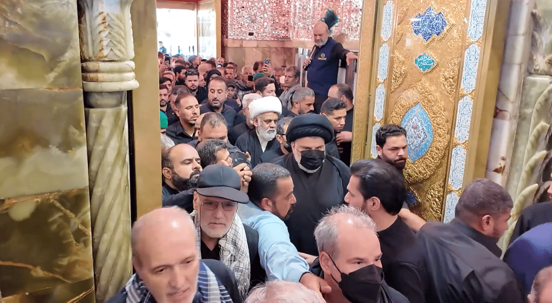 فيديو من زيارة الصدر إلى مرقد الإمام علي في ذكرى “الأربعينية”