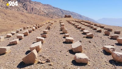 بەشێک لە بلۆکەکانی شوێنەواری پەیکوڵی لە گەرمیان کۆکرانەوە