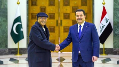 Al-Sudani, Pakistan’s President Zardari discuss trade, labor, security ties in meeting