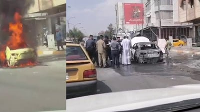لە کەرکوک ئۆتۆمبێلێک گڕی گرت و سووتا