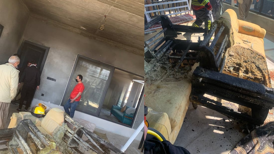 Two suffer from smoke inhalation in blaze blamed on children playing with fire
