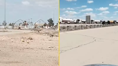 فيديو: صهاريج النفط العراقي تستعد لدخول سوريا عبر منفذ الوليد