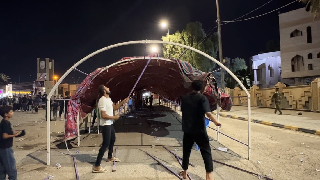 رفع خيم الاعتصام من أمام مجلس واسط.. المعتصمون استجابوا لطلب عوائل الضحايا